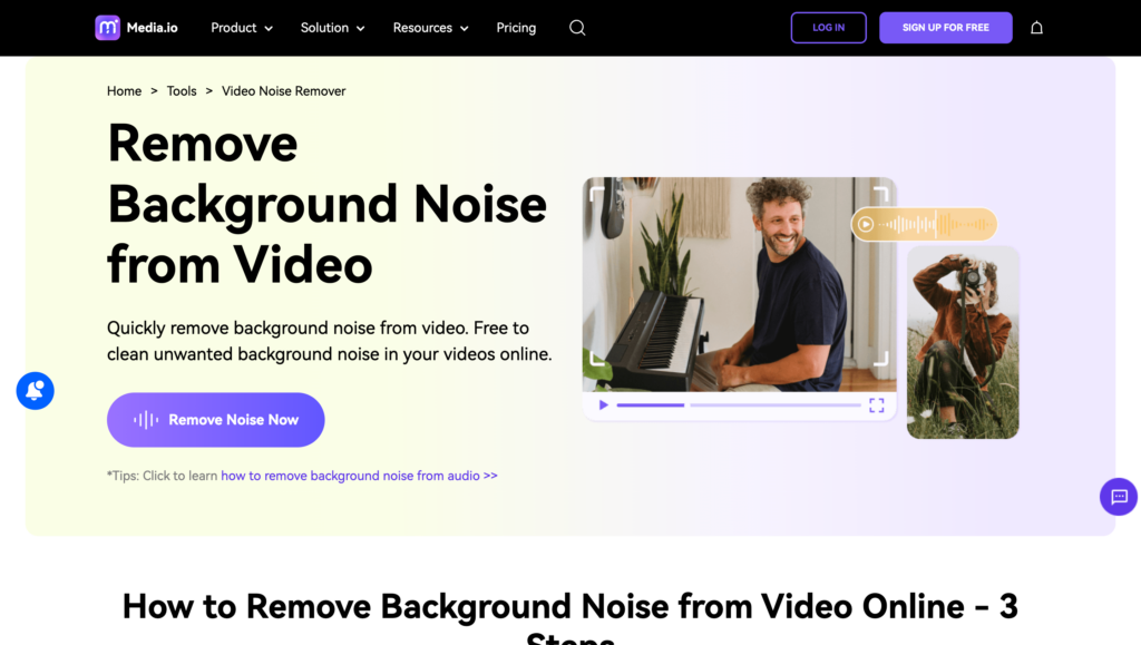 Remove Background Noise from Video Online 